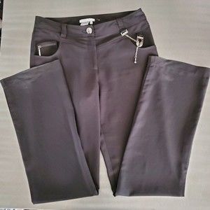 Alberto Makali Black Rhinestone Embelished Trouser Pants Size 8